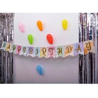 Makaron Zemin Happy Birthday Gold Banner