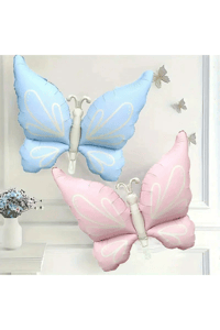 Mat Pastel Lila Kelebek Folyo Balon Büyük Boy