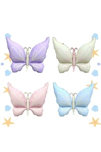 Mat Pastel Mavi Kelebek Folyo Balon Büyük Boy