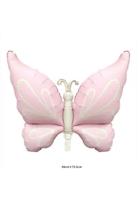 Mat Pastel Pembe Kelebek Folyo Balon  Büyük Boy