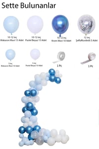 Mavi Beyaz Balon Zincir Set