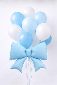 Mavi Fiyonk Folyo Balon Seti – Mavi & Beyaz Lateks Balonlu