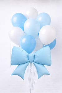 Mavi Fiyonk Folyo Balon Seti – Mavi & Beyaz Lateks Balonlu