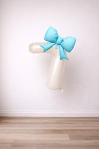 Mavi Fiyonk & Krem Rakam 7 Folyo Balon Seti