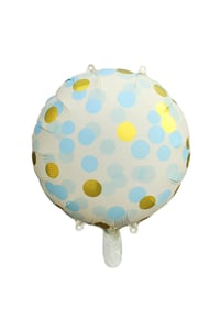 Mavi Gold Puantiyeli Yuvarlak Balon 45 Cm