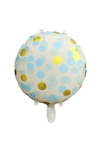 Mavi Gold Puantiyeli Yuvarlak Balon 45 Cm
