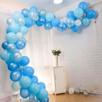 Mavi Gümüş Beyaz  Balon Zinciri Seti Konsept 2