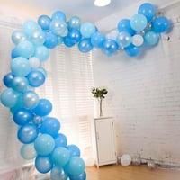 Mavi Gümüş Beyaz  Balon Zinciri Seti Konsept 2