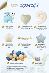 Mavi Tavşan Temalı 9 Yaş Doğum Günü Balon Seti