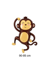 Maymun Folyo Balon 90 × 85 cm – Safari ve Orman Temalı Parti Süsü