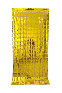 Metalize Arka Fon Gold Pötikare Kapı Perdesi 100x200 cm