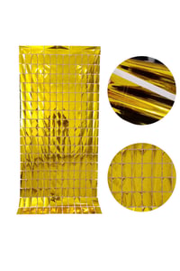 Metalize Arka Fon Gold Pötikare Kapı Perdesi 100x200 cm