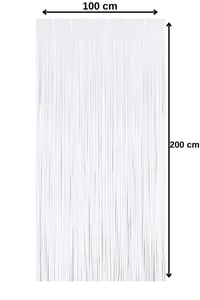 Metalize Arka Fon Kapı Perdesi Beyaz 100x200 cm