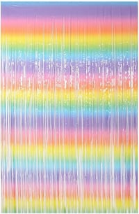 Metalize Arka Fon Kapı Perdesi Makaron Gökkuşağı 100x200 cm