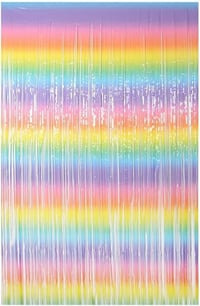 Metalize Arka Fon Kapı Perdesi Makaron Gökkuşağı 100x200 cm