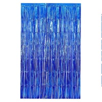 Metalize Arka Fon Kapı Perdesi Mavi 100x200 cm
