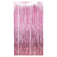Metalize Arka Fon Kapı Perdesi Pembe 100x200 cm