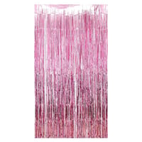 Metalize Arka Fon Kapı Perdesi Pembe 100x200 cm