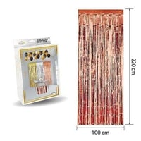 Metalize Arka Fon Kapı Perdesi Rose Gold 100x200 cm