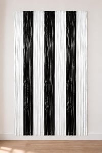 Metalize Arka Fon Kapı Perdesi Siyah Beyaz 100x200 cm
