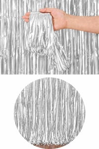 Metalize Masa Eteği Gümüş 70x300 cm
