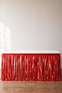 Metalize Masa Eteği Kırmızı 70x300 cm