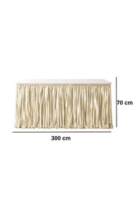 Metalize Masa Eteği Krem 70x300 cm