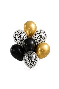 Mezuniyet Parti Seti – Gold Rakamlı Siyah Gold Kutup Yıldızlı Konsept 10’lu Balon Seti