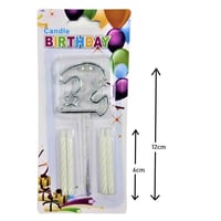 Mika Şeffaf 2 Rakam Gümüş Mum Set