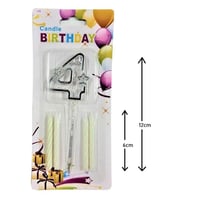 Mika Şeffaf 4 Rakam Gümüş Mum Set