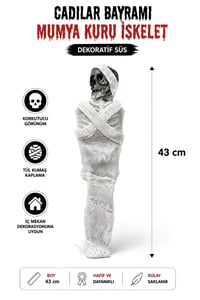 Mumya Kuru İskelet Dekor 43 Cm Halloween Cadılar Bayramı Parti Malzemesi