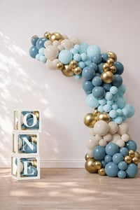 Okyanus Temalı 1 Yaş Doğum Günü Set 118 Parça; One Kutu ve Lateks Balon Set