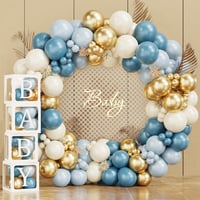 Okyanus Temalı Baby Shower Set 119 Parça; Baby Kutu ve Lateks Balon Set