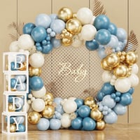 Okyanus Temalı Baby Shower Set 119 Parça; Baby Kutu ve Lateks Balon Set