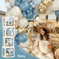 Okyanus Temalı Baby Shower Set 119 Parça; Baby Kutu ve Lateks Balon Set