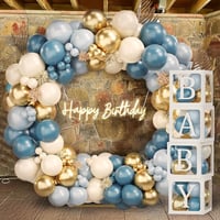 Okyanus Temalı Baby Shower Set 119 Parça; Baby Kutu ve Lateks Balon Set