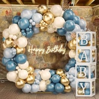 Okyanus Temalı Baby Shower Set 119 Parça; Baby Kutu ve Lateks Balon Set