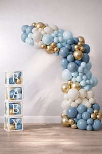 Okyanus Temalı Baby Shower Set 119 Parça; Baby Kutu ve Lateks Balon Set