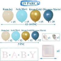 Okyanus Temalı Baby Shower Set 119 Parça; Baby Kutu ve Lateks Balon Set
