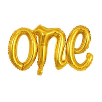 One Gold Folyo Balon - Bebek Çocuk Parti Kutlama Seti 