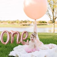 One Rose Gold Folyo Balon - Bebek Çocuk Parti Kutlama Seti 