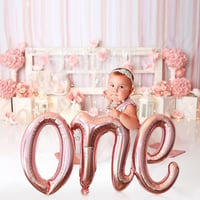 One Rose Gold Folyo Balon - Bebek Çocuk Parti Kutlama Seti 