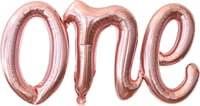 One Rose Gold Folyo Balon - Bebek Çocuk Parti Kutlama Seti 