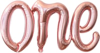 One Rose Gold Folyo Balon - Bebek Çocuk Parti Kutlama Seti 