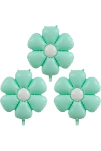Papatya Folyo Balon 77x66 cm Makaron Su Yeşili Parti Kutlama Seti