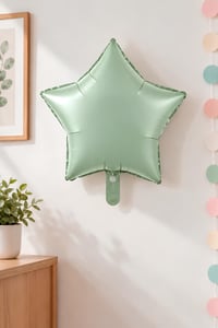 Pastel Yeşil Yıldız Folyo Balon 45 cm – Bebek Çocuk Parti Kutlama
