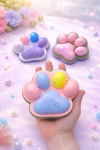 Pati Şeklinde Mavi Squishy Oyuncak Simli Yumuşak Stres Oyuncağı 12x11 cm