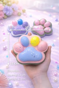 Pati Şeklinde Mavi Squishy Oyuncak Simli Yumuşak Stres Oyuncağı 12x11 cm