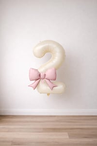 Pembe Fiyonk & Krem 2 Rakam Folyo Balon Seti