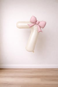 Pembe Fiyonk & Krem 7 Rakam Folyo Balon Seti
